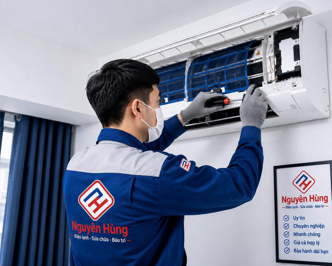 Kỹ thuật viên sửa máy lạnh
